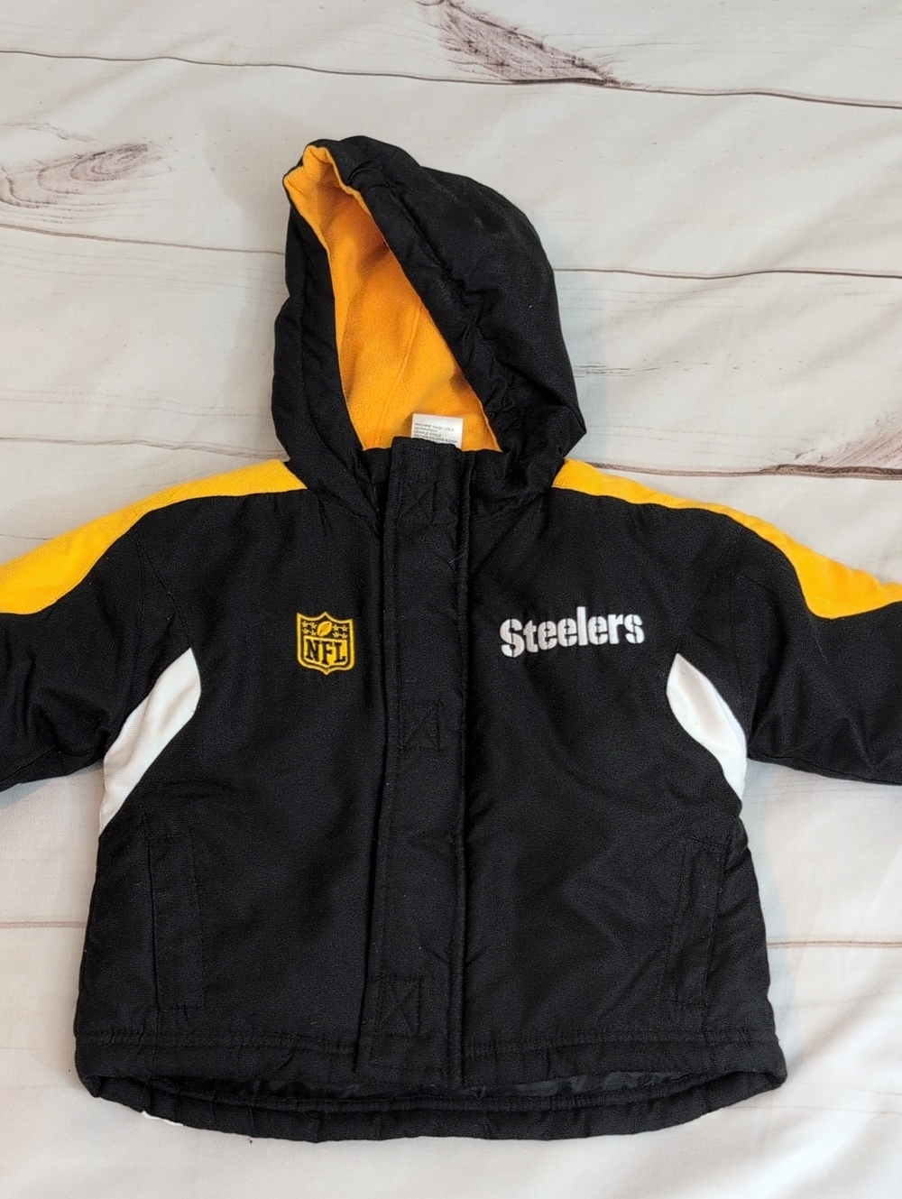Pittsburgh Steelers Kids 3T Hooded Fleece Lined NFL Jacket Black Gold